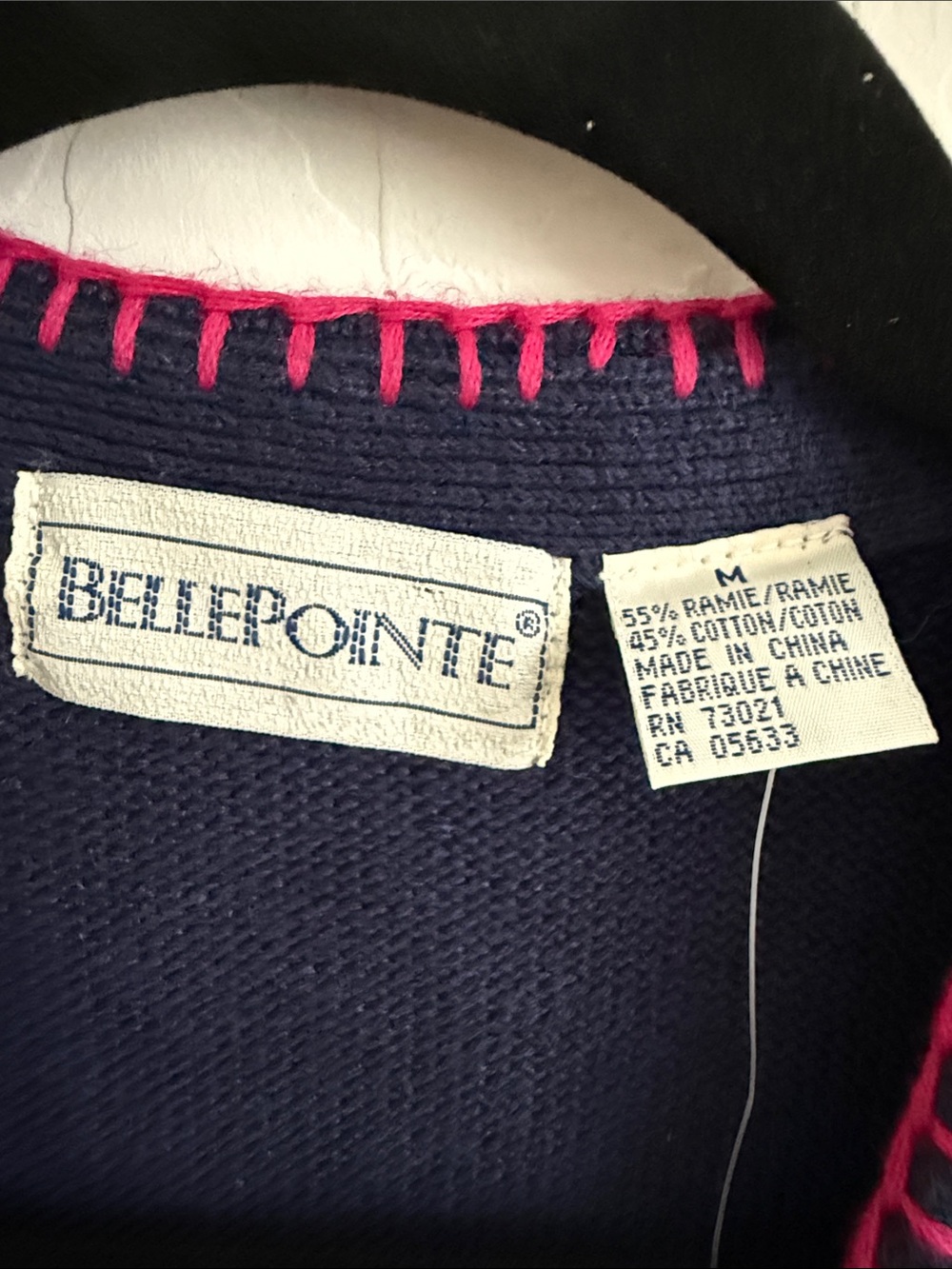 BellePonte Navy Golf Themed Embroidered Vest with Pink Trim Sz M - Picture 4 of 9